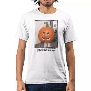 The Office Pumpkin Head Graphic Tee 100% Cotton Men's Large NWT